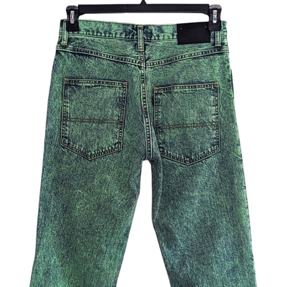 JieDa Jeans Slit Denim Pants Chemical Mint Green Made in Japan Size 1 - Picture 5 of 16